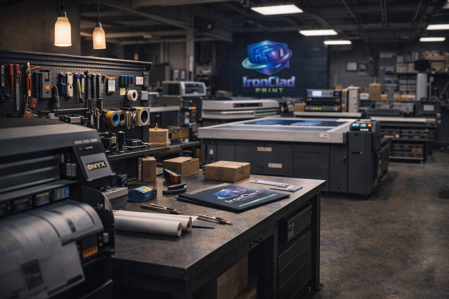 Modern print shop production floor